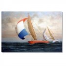 Ocean Seascape Oil Painting on Canvas Sailing Boat Big Waves Ships-103 Hand Painted Classical
