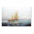 Ocean Seascape Oil Painting on Canvas Sailing Boat Big Waves Ships-107 Hand Painted Classical