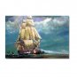100% Handmade Ocean Seascape Oil Painting on Canvas Sailing Boat Big Waves Ships-116 Hand
