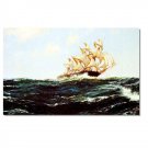 Ocean Seascape Oil Painting on Canvas Sailing Boat Big Waves Ships-124 Hand Painted Classical