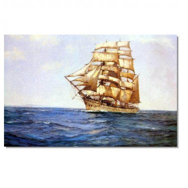 Ocean Seascape Oil Painting on Canvas Sailing Boat Big Waves Ships-126 Hand Painted Classical