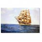Ocean Seascape Oil Painting on Canvas Sailing Boat Big Waves Ships-126 Hand Painted Classical