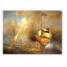 100% Handmade Ocean Seascape Oil Painting on Canvas Sailing Boat Big Waves Ships-182 Hand