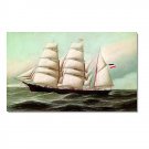 100% Hand-Paint Ocean Seascape Oil Painting on Canvas Sailing Boat Big Waves Ships-207 Hand