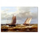 100% Hand-Paint Ocean Seascape Oil Painting on Canvas Sailing Boat Big Waves Ships-406 Hand