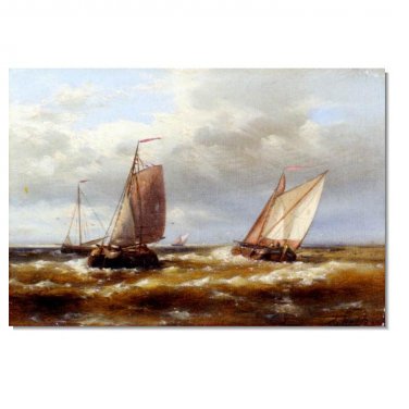 100% Hand-Paint Ocean Seascape Oil Painting on Canvas Sailing Boat Big Waves Ships-406 Hand
