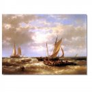 100% Hand-Paint Ocean Seascape Oil Painting on Canvas Sailing Boat Big Waves Ships-438 Hand