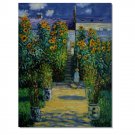 100% Hand-Paint Artist's Garden at Vetheuil Claude Monet Oil Painting Reproduction Hand Painted