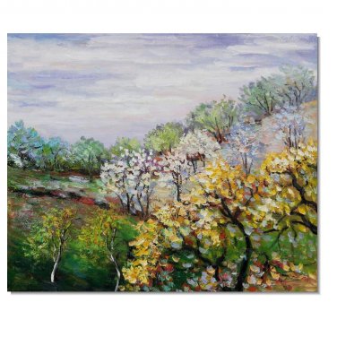 Baume in Blute Claude Monet Oil Painting Reproduction Hand Painted High Quality Wall Art Decor