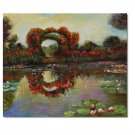 100% Hand-Paint Blutentore in Giverny Claude Monet Oil Painting Reproduction Hand Painted High