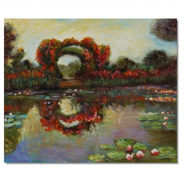 100% Hand-Paint Blutentore in Giverny Claude Monet Oil Painting Reproduction Hand Painted High