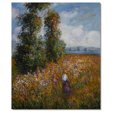 Field with Poplars Claude Monet Oil Painting Reproduction Hand Painted High Quality Wall Art Decor