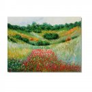 100% Handmade Poppy Field in a Valley near Giverny 2 Claude Monet Oil Painting Reproduction Hand