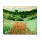 Poppy Field in a Valley Near Giverny Claude Monet Oil Painting Reproduction Hand Painted High