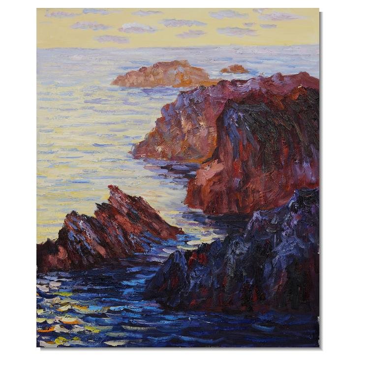 Rocky Point At Port-goulphar Claude Monet Oil Painting Reproduction 