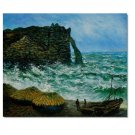 Rough Sea at Etretat 3 Claude Monet Oil Painting Reproduction Hand Painted High Quality Wall Art
