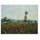 100% Hand-Paint The Fields of Poppies Claude Monet Oil Painting Reproduction Hand Painted High