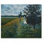 100% Hand-Paint Walking Near Argenteuil Claude Monet Oil Painting Reproduction Hand Painted High