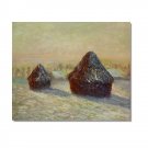 100% Handmade Wheat, Snow, Morning Claude Monet Oil Painting Reproduction Hand Painted High