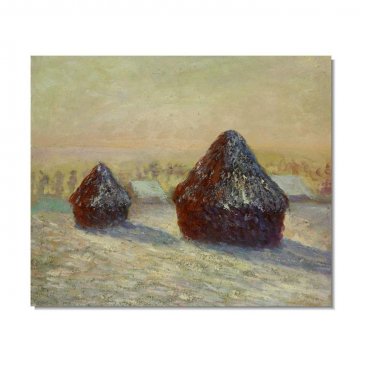 100% Handmade Wheat, Snow, Morning Claude Monet Oil Painting Reproduction Hand Painted High