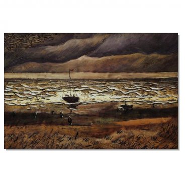 Beach at Scheveningen in Stormy Weather Vincent van Gogh Oil Painting Reproduction Hand Painted