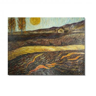 Enclosed Field with Ploughman 2 Vincent van Gogh Oil Painting Reproduction Hand Painted High
