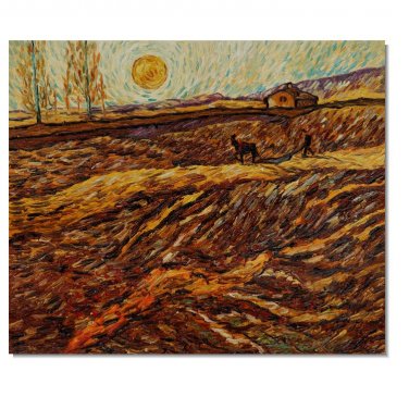 Enclosed Field with Ploughman Vincent van Gogh Oil Painting Reproduction Hand Painted High