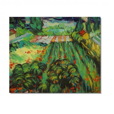 100% Hand-Paint Field with Poppies Vincent van Gogh Oil Painting Reproduction Hand Painted High