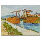 100% Hand-Paint Langlois Bridge at Arles with Road Alongside the Canal Vincent van Gogh Oil