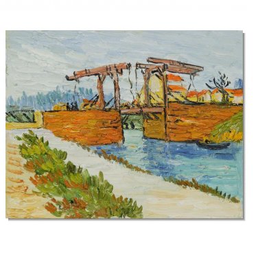 100% Hand-Paint Langlois Bridge at Arles with Road Alongside the Canal Vincent van Gogh Oil