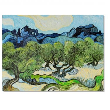 100% Hand-Paint Olive Trees with the Alpilles in the Background Vincent van Gogh Oil Painting
