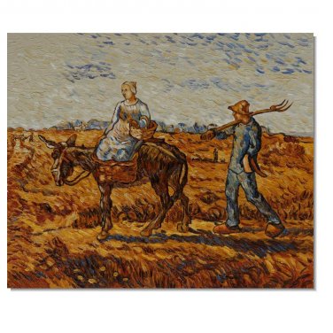 Peasant Couple Going to Work Vincent van Gogh Oil Painting Reproduction Hand Painted High