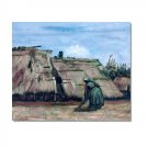 Peasant Woman Digging in Front of her Cottage Vincent van Gogh Oil Painting Reproduction Hand