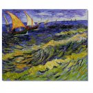 100% Hand-Paint Seascape at Saintes Maries de la Mer Vincent van Gogh Oil Painting Reproduction