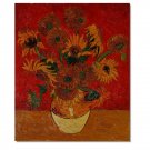 100% Hand-Paint Sunflowers (Artist Interpretation Red) Vincent van Gogh Oil Painting