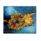 100% Hand-Paint Two Sunflowers 2 Vincent van Gogh Oil Painting Reproduction Hand Painted High