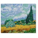 100% Hand-Paint Wheat Field with Cypresses Vincent van Gogh Oil Painting Reproduction Hand