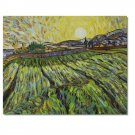 Wheat Field with Rising Sun Vincent van Gogh Oil Painting Reproduction Hand Painted High Quality