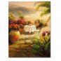 Flower Field Landscape Oil Painting Italian Tuscany Landscape Poppy Field Vineyard-021 High