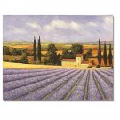 Flower Field Landscape Oil Painting Italian Tuscany Landscape Poppy Field Vineyard-027 High