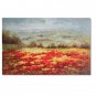 Flower Field Landscape Oil Painting Italian Tuscany Landscape Poppy Field Vineyard-036 High