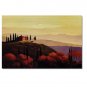 Flower Field Landscape Oil Painting Italian Tuscany Landscape Poppy Field Vineyard-041 High