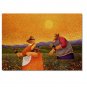 Flower Field Landscape Oil Painting Italian Tuscany Landscape Poppy Field Vineyard-043 High