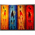 100% Hand-Paint Abstract Painting Acrylic Canvas Sets decor Beautiful Brand New Original