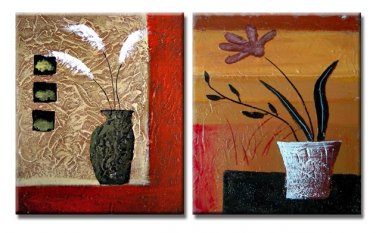 100% Hand-Paint Abstract Painting Acrylic Canvas Sets decor Bestbid Nice Original Modern