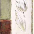 100% Hand-Paint Ancient White Tulips Painting on Canvas Hand Painted High Quality Wall Art for