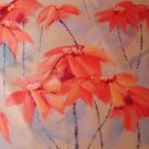 Autumn Red Flowers Painting on Canvas Hand Painted High Quality Wall Art for Home Decor