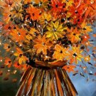 100% Handmade Autumn Wild Flower Bunch Painting on Canvas Hand Painted High Quality Wall Art for