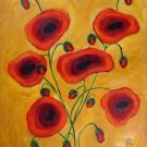 Decorative Red Flowers 2 Painting on Canvas Hand Painted High Quality Wall Art for Home Decor