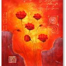 Decorative Red Flowers 3 Painting on Canvas Hand Painted High Quality Wall Art for Home Decor